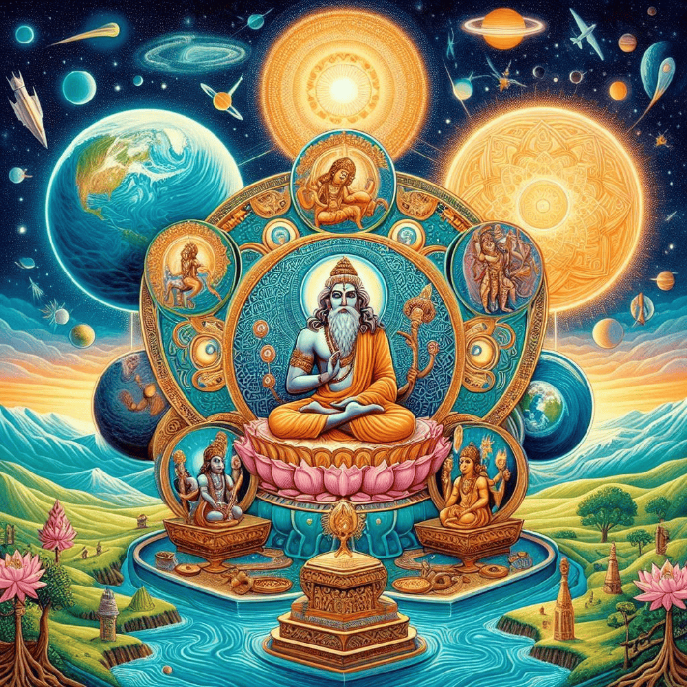 An illustration of the Vedic concept of the universe 